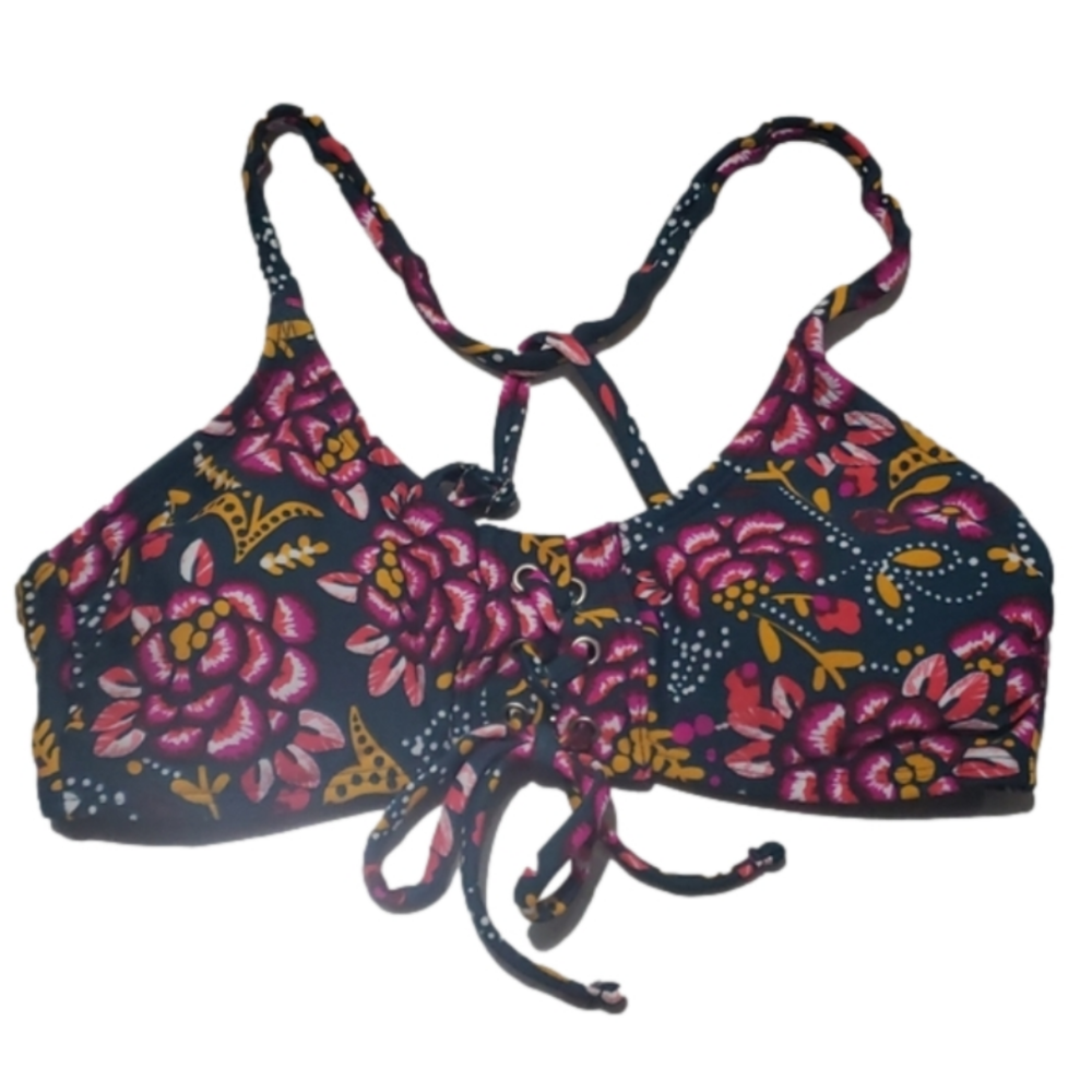 Xhilaration Sea Green/Pink Bikini Top Sz S